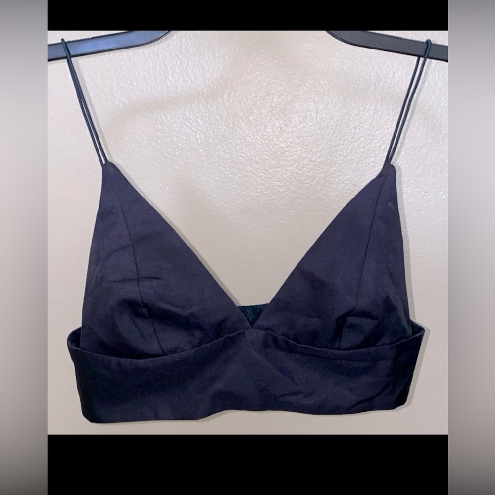 NWOT Tobi Black Crop Top Camisole V-Neck Bralette size S/P